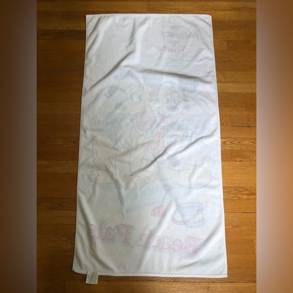 Vintage Disney Mickey & Pluto Beach Towel by Franco - Picture 7 of 13